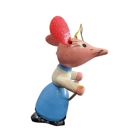 Vintage Goula Made in Spain Mouse Ornaments Set of 2 Hand Painted‎ - Picture 6 of 13